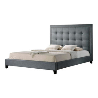 Hayley Platform Bed Transitional Platform Beds by Baxton