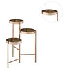 Metal Plant Stand With 3 Open Compartments, Gold