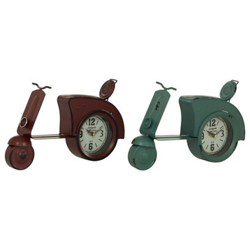 Metal Country Cottage Clock, 8x13x3