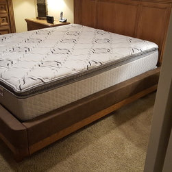 oak and leather bed frame - Bed Frames