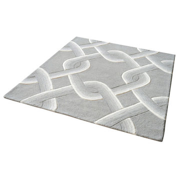 Dimond Desna Handtufted Wool Rug, Gray, 6" Square