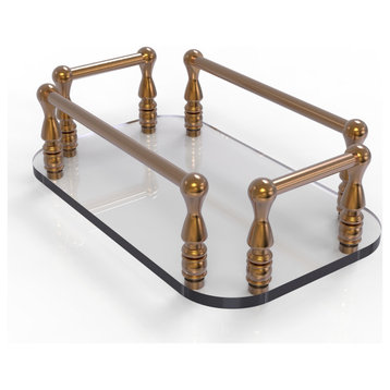 Vanity Top Glass Guest Towel Tray, Brushed Bronze