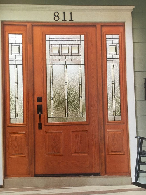 Front entry door style for ranch on main road