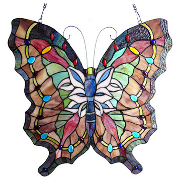 Papilio Tiffany-Glass Butterfly Window Panel