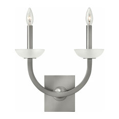 Hinkley Lighting Splendor Brushed Nickel and Glass 2-Light Wall Sconce