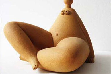 Ceramic Nude sculpture for table or fireplace
