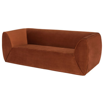 Greta Rust Fabric Triple Seat Sofa
