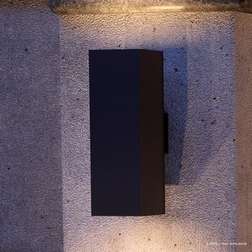 Luxury Contemporary Outdoor Wall Light, Madrid Series, Midnight Black