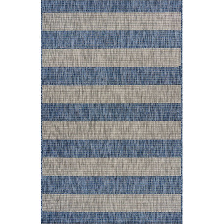 Coastal Stripes Indoor/Outdoor Rug, 7'9"x9'9"