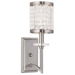 Livex Lighting - Grammercy Wall Sconce, Brushed Nickel - Crystal strands strung in a decrotive shade design define this classically glamorous wall sconce in which the bulbs are completely shaded, allowing the light to shine through the K9 crystal for a warm, intimate lighting feel.
