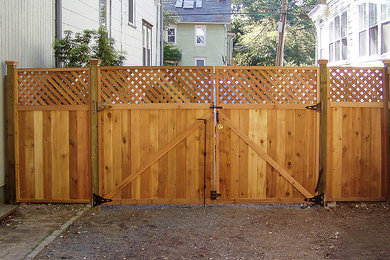 Custom Wood Locking Double Gate - Princeton, NJ