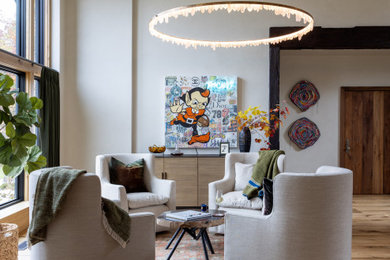 Example of a mountain style living room design in Other