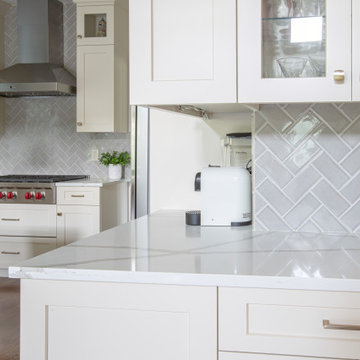 Contemporary Gold & White Kitchen