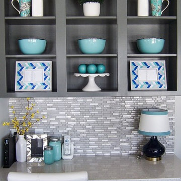 Gray and Aqua Kitchen
