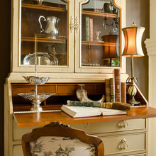 computer desk, hutch
