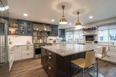 Example of a transitional kitchen design in Boise