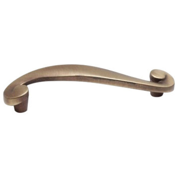 Berenson Cabinet Pull 4.69"x1"x1", Rustic Brushed Brass