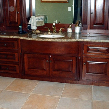 Traditional Style Cherry Wood Master Bath Vanity