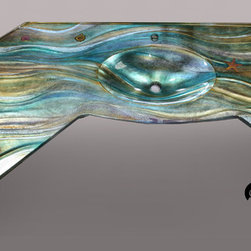 Glass Integral Sinks - Bathroom Sink And Faucet Parts