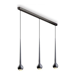 Black Finish Falling Water Island Lights 3/6/9 Lights - Kitchen Island Lighting