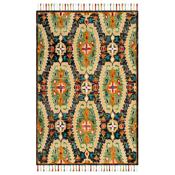 Safavieh Blossom Collection BLM454 Rug, Charcoal/Gold, 5'x8'