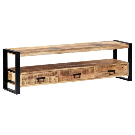 vidaXL TV Cabinet 59.1"x11.8"x17.7" Solid Mango Wood