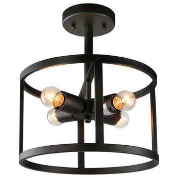 4-Light Drum Ceiling Pendant Lamp