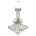 Crystal Lighting Palace - French Empire 16-Light Clear Crystal Chandelier, Chrome Finish - This stunning 16-light Crystal Chandelier only uses the best quality material and workmanship ensuring a beautiful heirloom quality piece. Featuring a radiant Chrome finish and finely cut premium grade crystals with a lead content of 30%, this elegant chandelier will give any room sparkle and glamour.