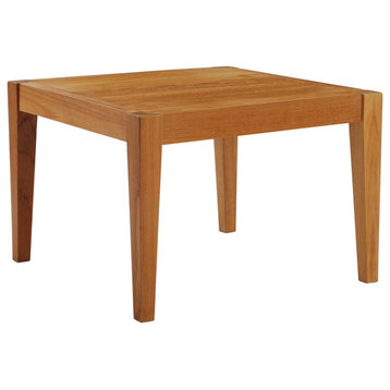 Modway Northlake Outdoor Premium Grade A Teak Wood Side Table in Natural