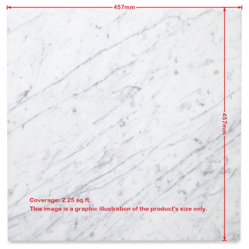 18x18 Carrara Venato Bianco Carrera White Marble Floor Tile Polished, 99 sq.ft.