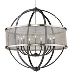Golden Lighting - Golden Lighting 3167-9 BLK-PW Colson 9 Light Chandelier, Black - 3167-9 BLK-PWColson is a collection of transitional and industrColson 9 Light Chand Matte Black Pewter S *UL Approved: YES Energy Star Qualified: n/a ADA Certified: n/a  *Number of Lights: 9-*Wattage:60w Candelabra Base bulb(s) *Bulb Included:No *Bulb Type:Candelabra Base *Finish Type:Matte Black