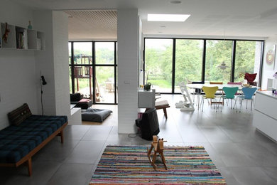 This is an example of a modern family room in Esbjerg.