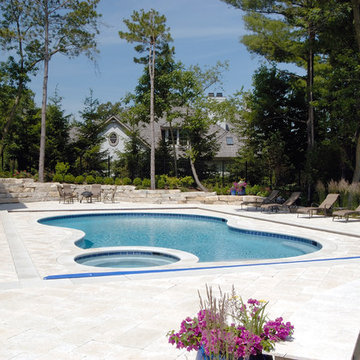 North Barrington, IL Freeform Pool and Spa with Picture Frame Automatic Cover