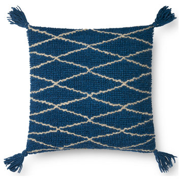 Loloi Wool Accent Pillow in Blue finish DSETP0594BB00PIL3