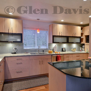 Over-all view of kitchen remodel in Manette beach house, Bremerton, WA