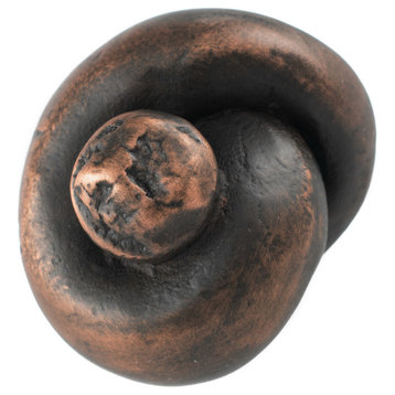 Knot Pewter Cabinet Hardware Large Knob, Bronze