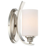 Minka Lavery - 1-Light Bath, Polished Nickel With Etched Opal Glass - Number of Bulbs: 1