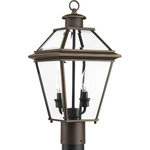 Progress Lighting - Burlington 2-Light Post Lantern - The Burlington outdoor collection is constructed from aluminum for durable, weather-resistant performance. A Brushed Nickel or Antique Bronze finish complements the clear beveled glass. Open bottom design allows individuals to replace lamps without removing any pieces.