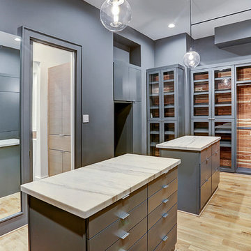 Gorgeous Houston modern home with wood and stucco accents