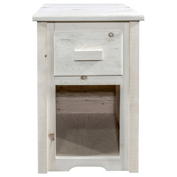 Homestead End Table with Drawer, Clear Lacquer Finish