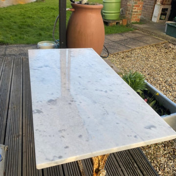Restoring the Appearance of a Heavily Soiled Marble Tabletop in Pangbourne