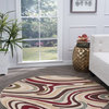 Riverside Contemporary Abstract Multi-Color Round Area Rug, 8' Round
