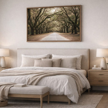 Live Oaks and Spanish Moss Roadway Contemporary Wall Art