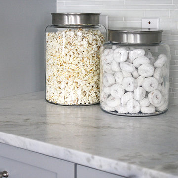White Moura Marble Kitchen