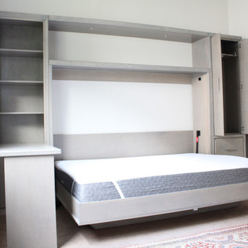 Savona Horizontal Murphy Wall Bed with Shelf Leg and Hidden Desk