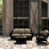 Catalina 3 Piece Outdoor Sofa Set, Sable Wicker, Mushroom Cushions
