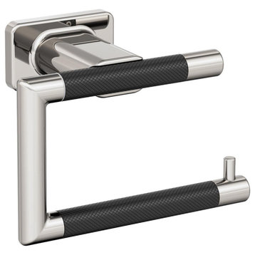 Amerock Esquire Contemporary Single Post Toilet Paper Holder, Polished Nickel/Bl