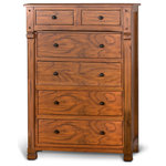 Sunny Designs - Sedona Chest - The Sedona 6-Drawer Chest stores clothing, linen and other belongings in handsome style. Crafted from oak with a warm rustic finish, this piece adds instant character to your design. Rustic hardware and carved details complete the look. Traditional country style finds new life in this modern heirloom piece from the Sunny Designs, Inc. collection.