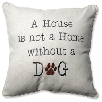 A House Is Not A Home Natural 16.5" Throw Pillow