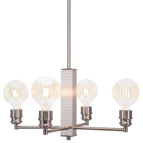 Edge 4-Light Chandelier, Brushed Nickel